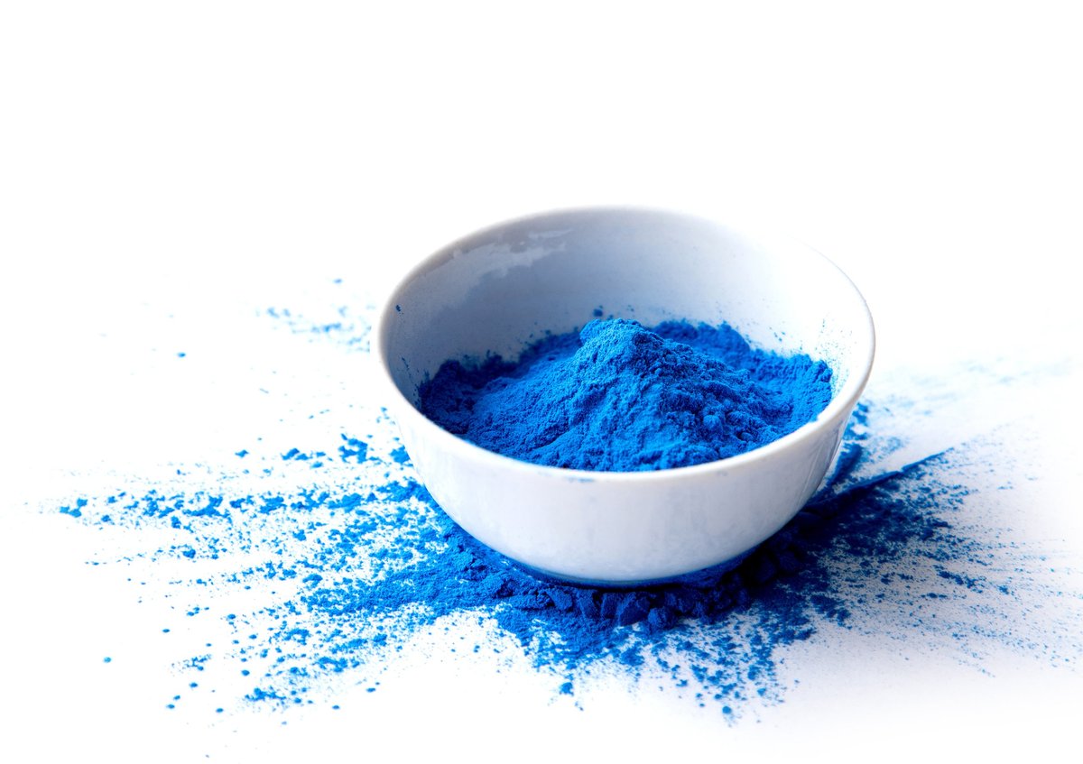 Blue spirulina coconut water