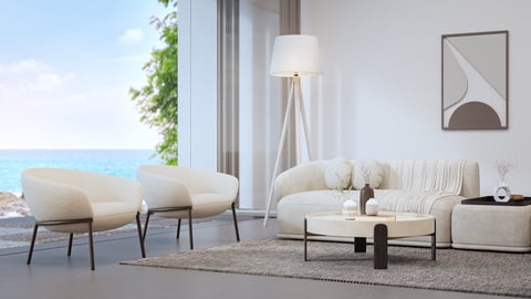 Modern minimalist vacation home interior