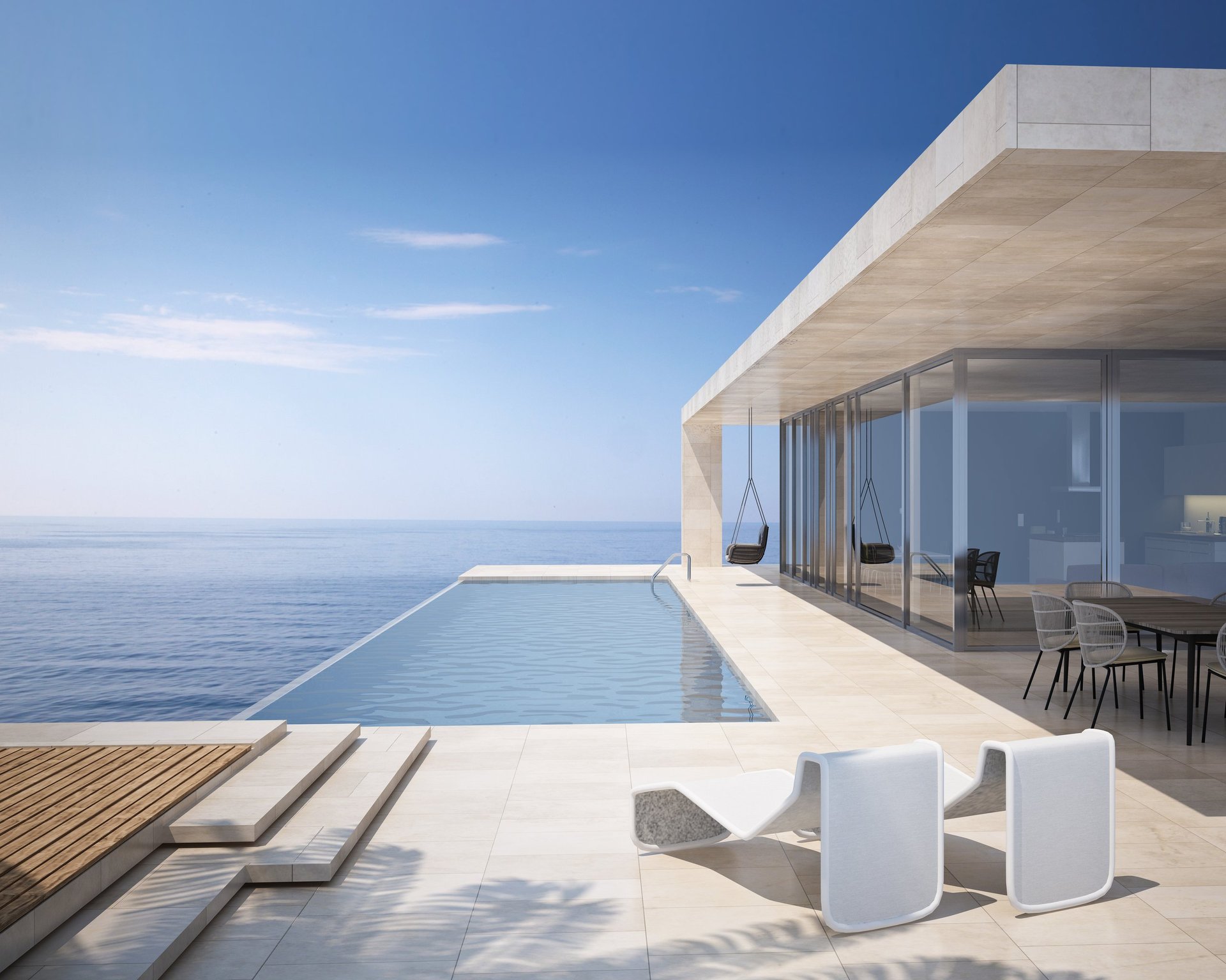 Modern villa with infinity pool and sea view